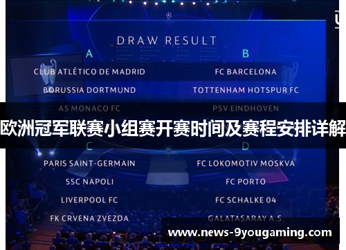 欧洲冠军联赛小组赛开赛时间及赛程安排详解